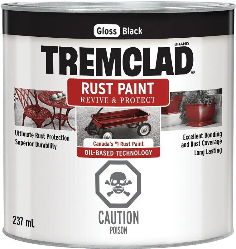 237mL Tremclad Rust Paint, Gloss Black