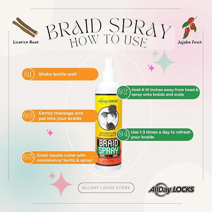 ALLDay Locks Braid Spray 12 oz