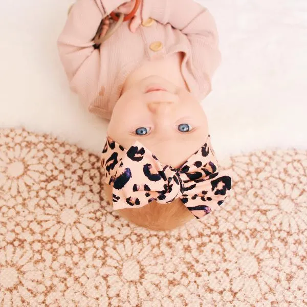 Blush Leopard Print Bow Knot Headband