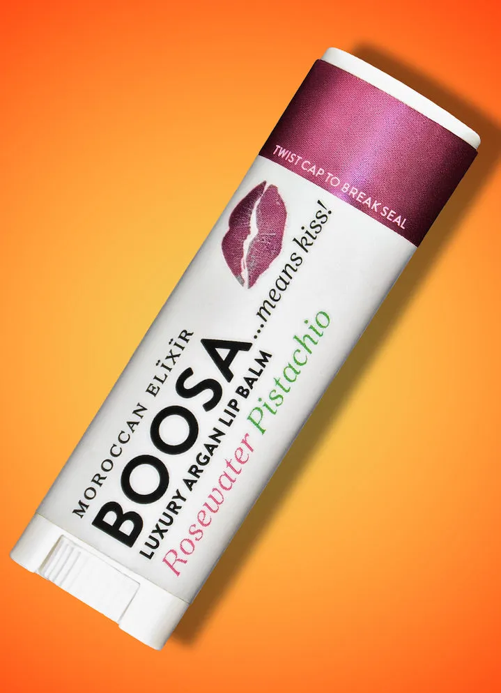 BOOSA Argan Lip Balm  (Rosewater Pistachio)