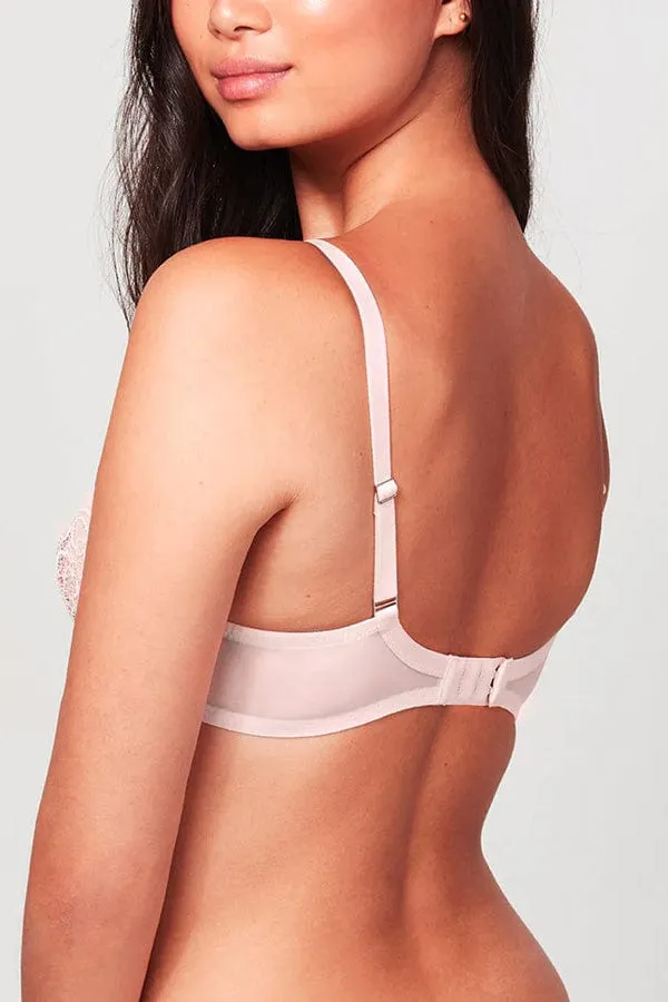 Bowery Mesh Plunge Bra- Blush