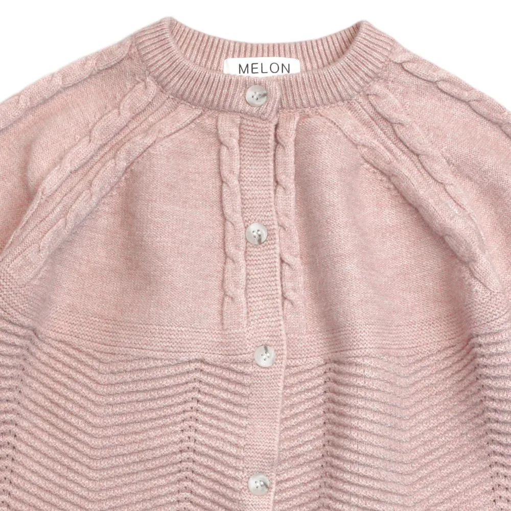 Cable Knit Cardigan, Blush