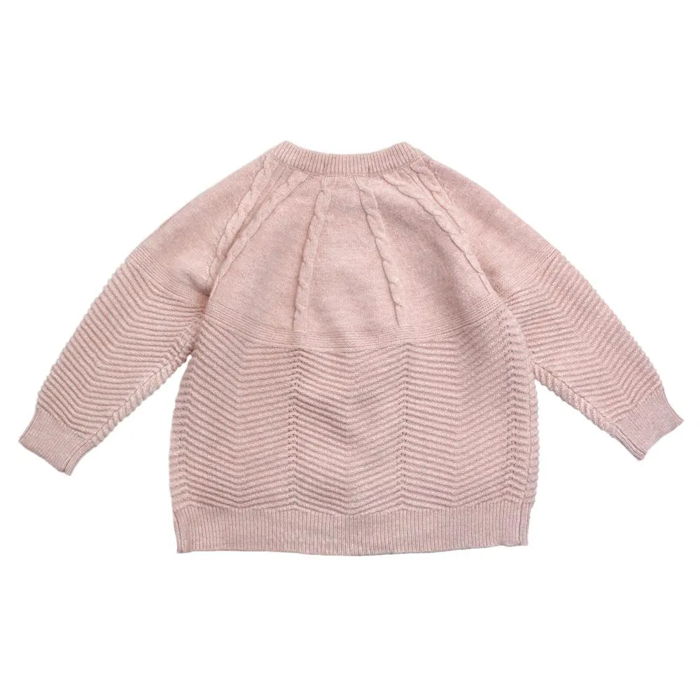 Cable Knit Cardigan, Blush