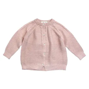 Cable Knit Cardigan, Blush