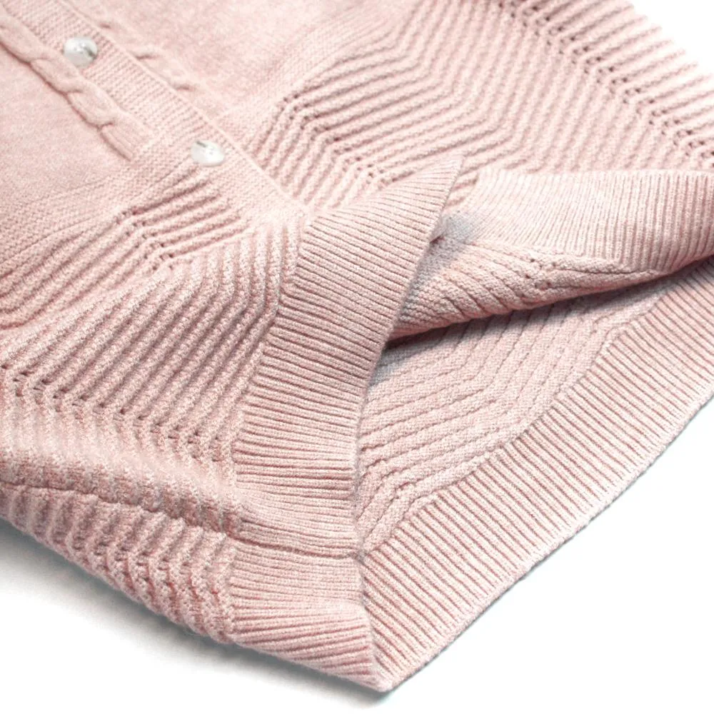 Cable Knit Cardigan, Blush