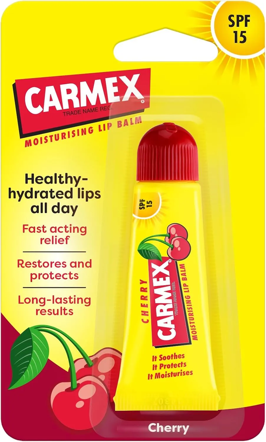 Carma Laboratories Carmex Moisturising Lip Balm Tube Cherry 10g