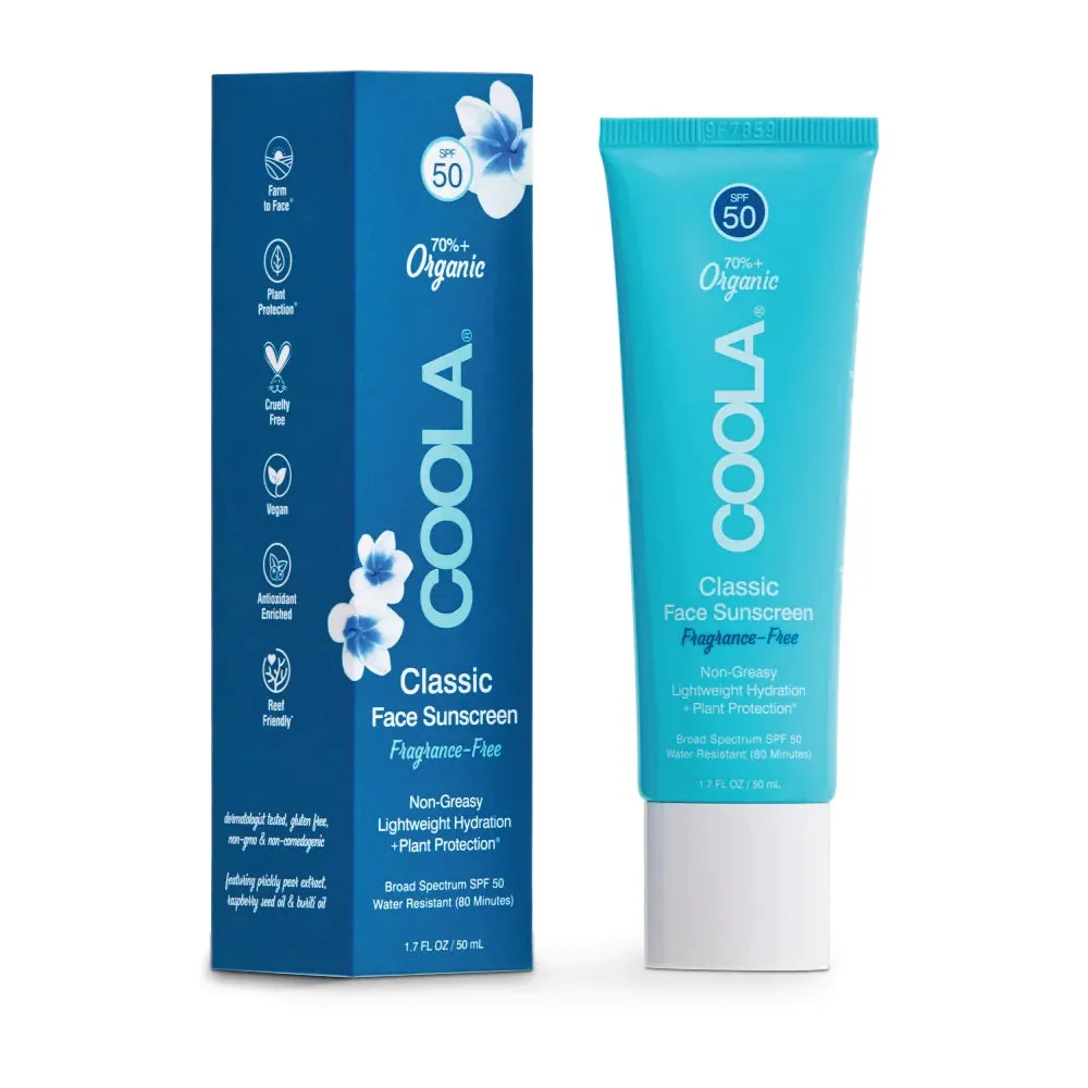 COOLA - Classic Face Organic Sunscreen Lotion SPF 50 - Fragrance Free