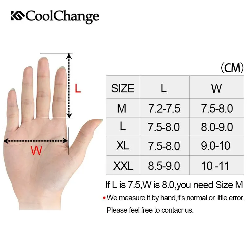 CoolChange Cycling Gloves Full Finger Sport Shockproof MTB Touch Screen Sponge