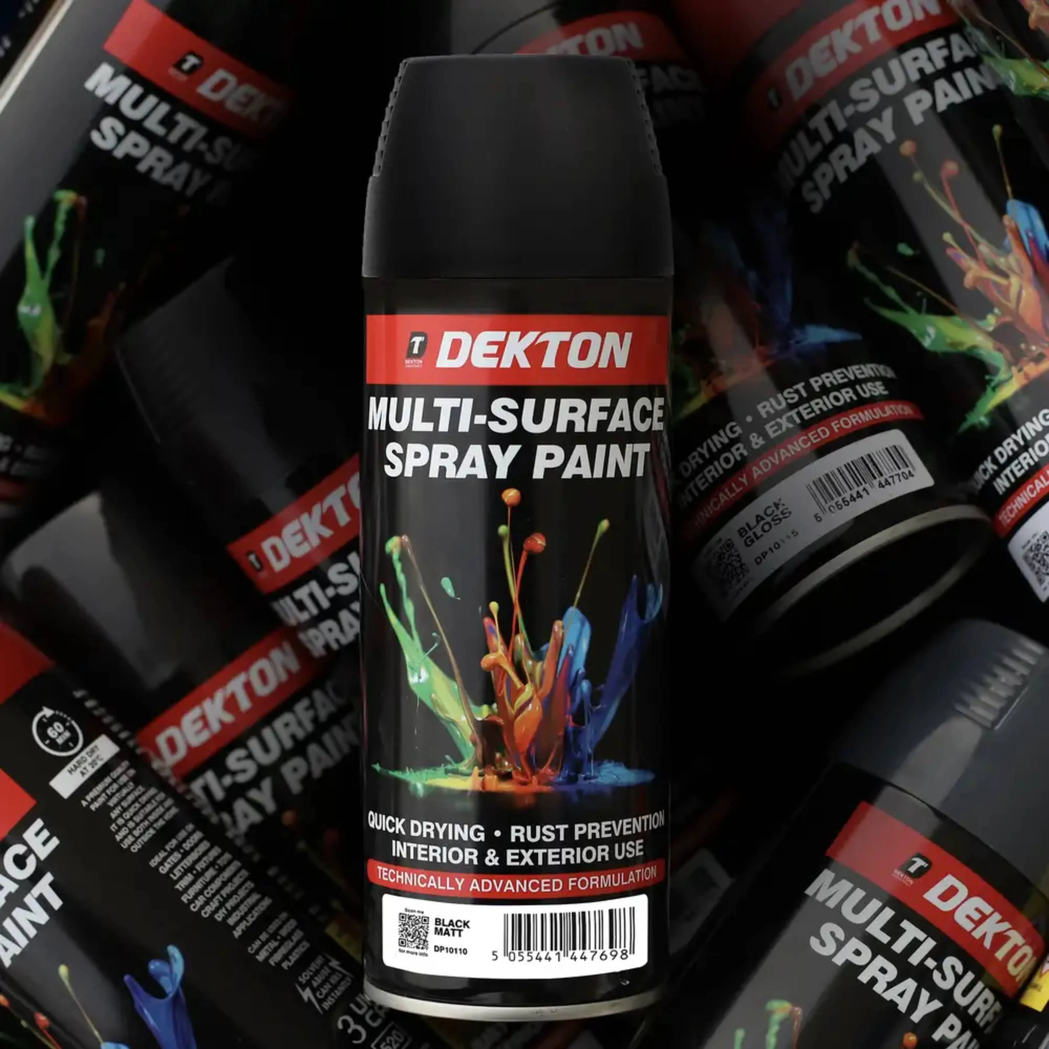 DEKTON 400ml Spray Paint Black Matt