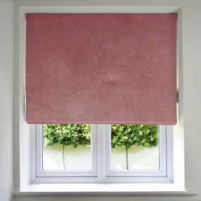 Matt Blush Pink Velvet Roman Blind