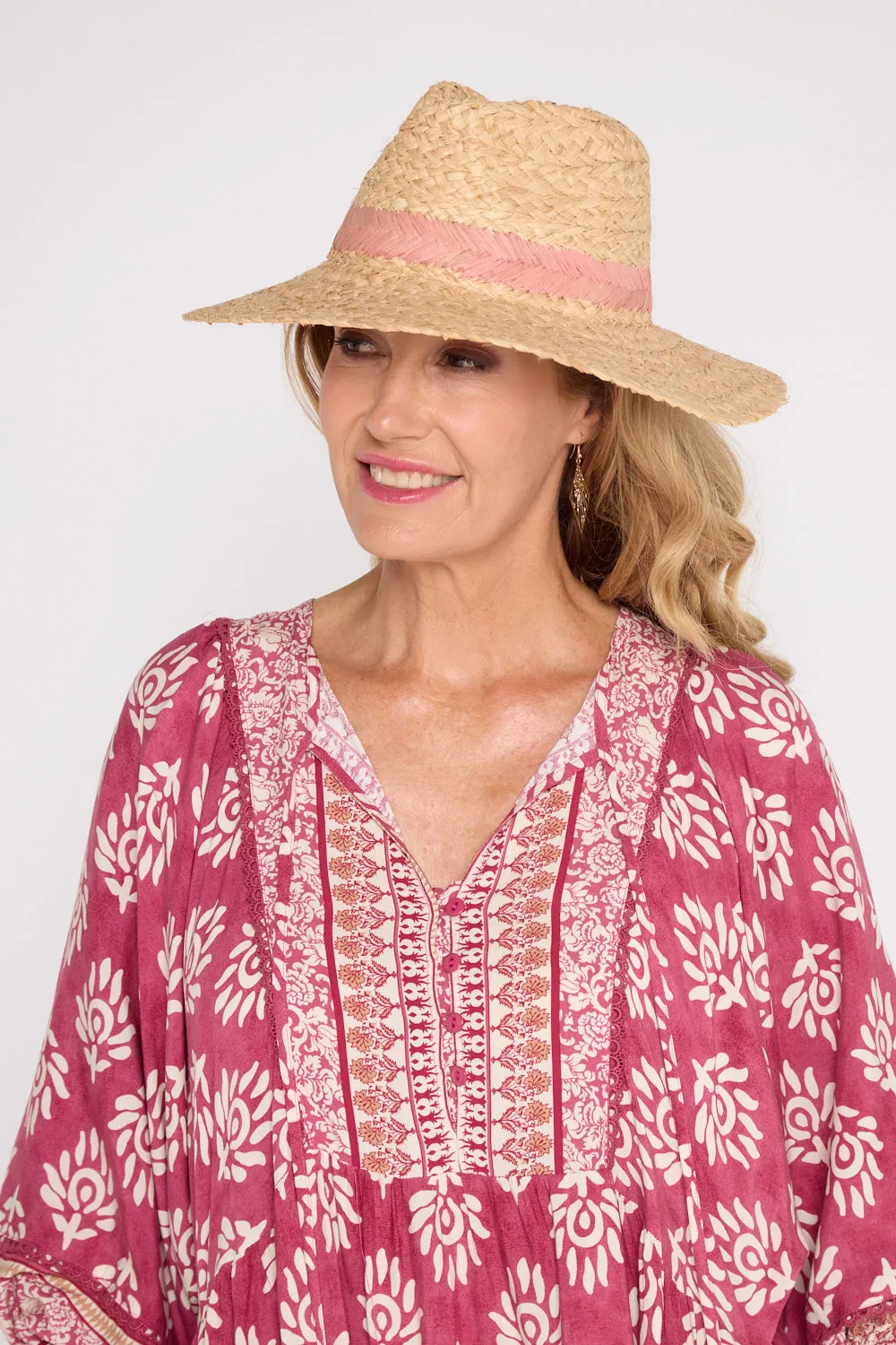 Nassau Hat - Natural/Blush