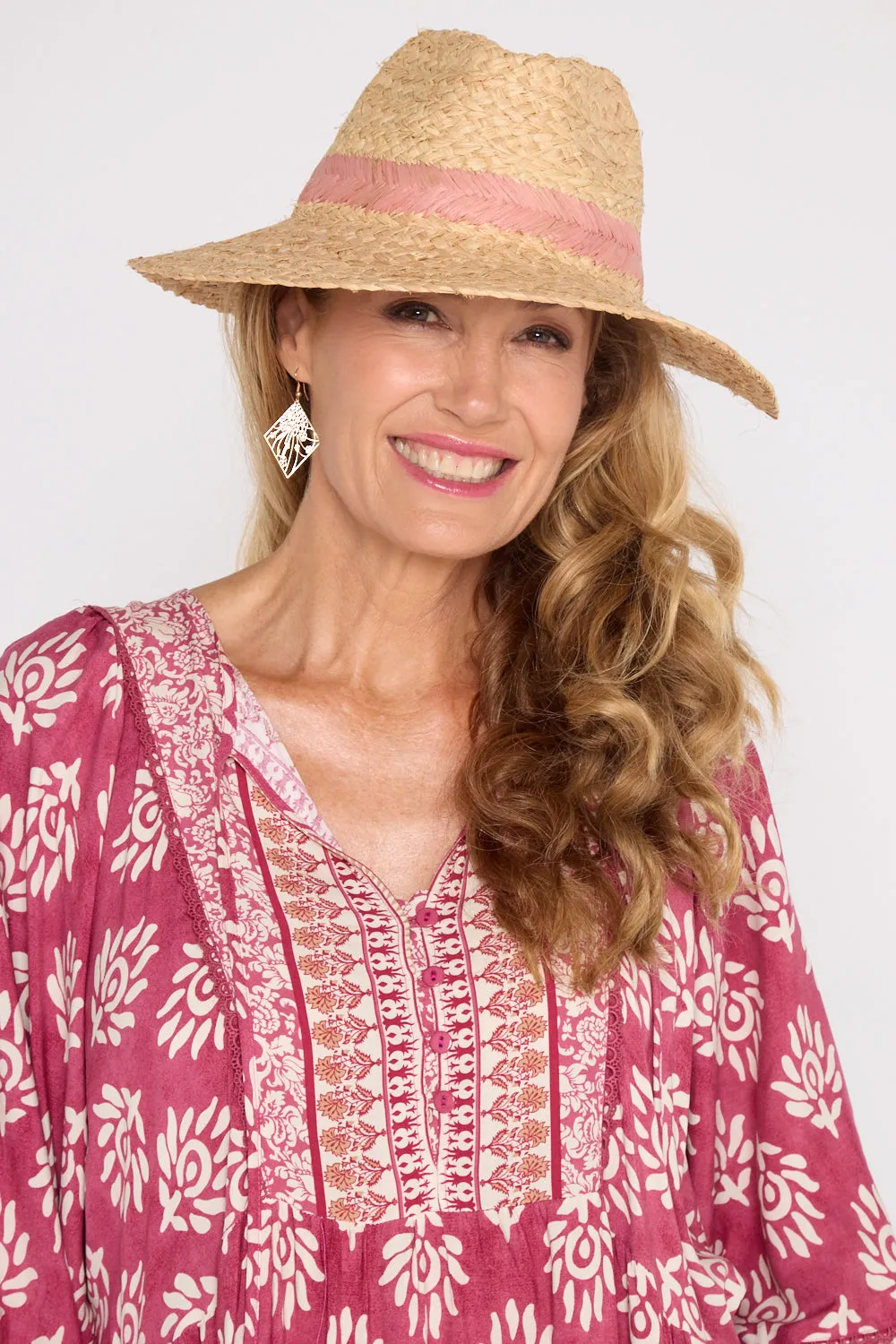 Nassau Hat - Natural/Blush