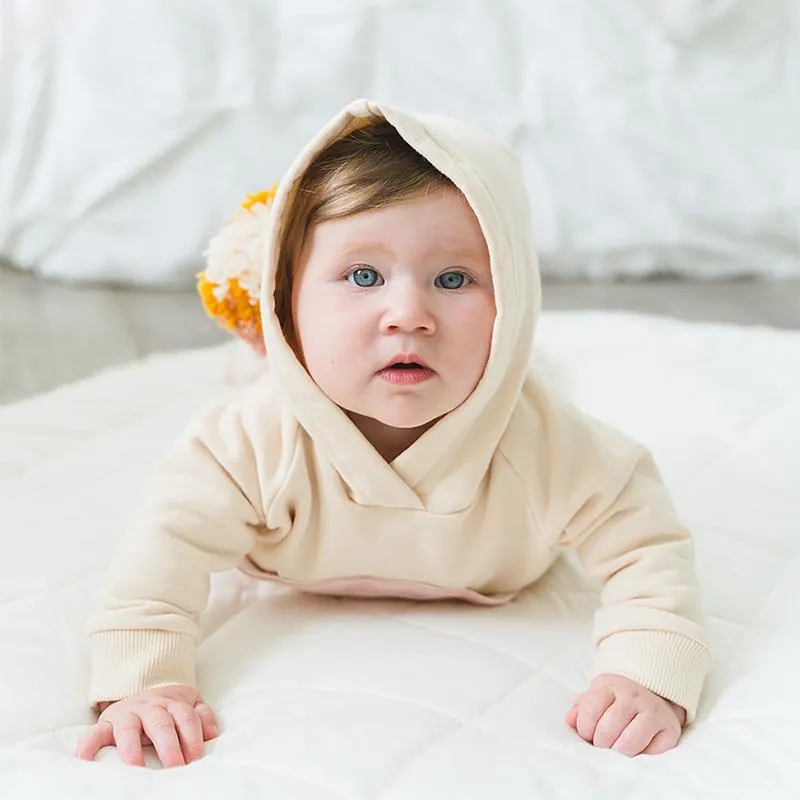 Oh Baby! Hooded Pocket Sweatshirt - Natural Blush Rainbow