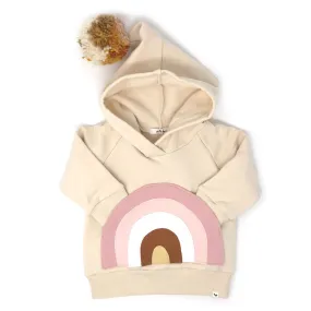 Oh Baby! Hooded Pocket Sweatshirt - Natural Blush Rainbow