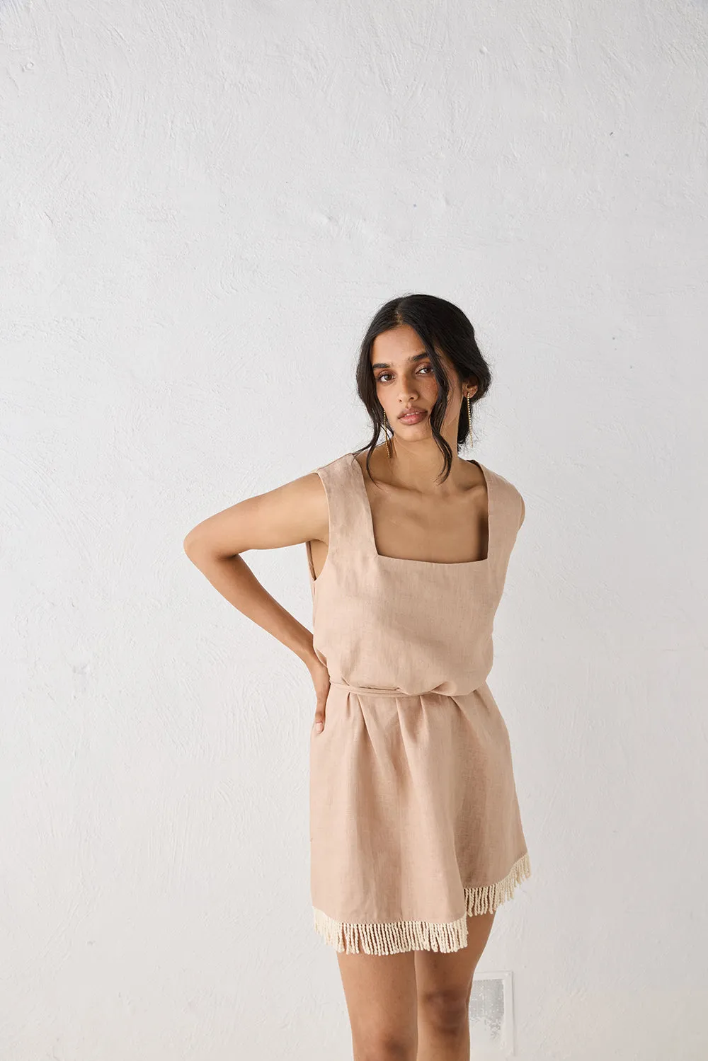 Verve Linen Mini Dress Blush