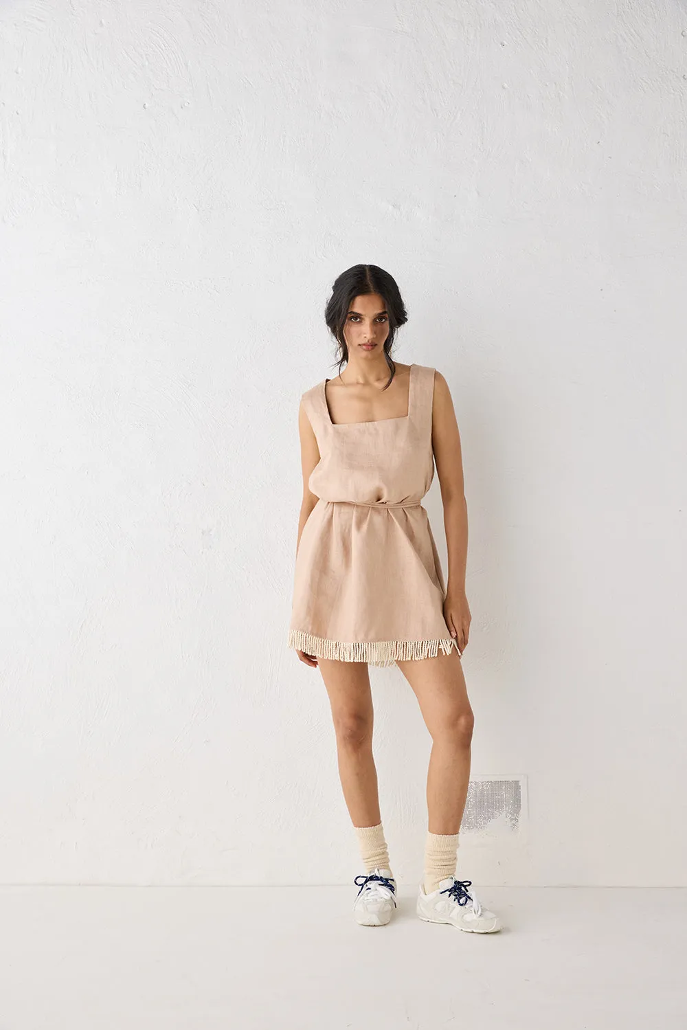 Verve Linen Mini Dress Blush